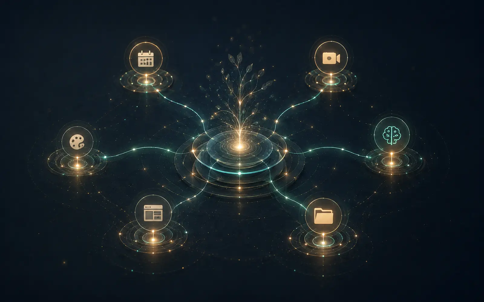 Hub de integraciones conectado con agenda, videollamadas, IA, datos clínicos y sitio web